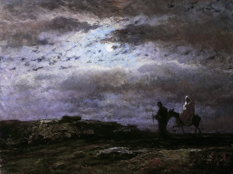 1856-Árpád Feszty - Paesaggio al chiaro di luna